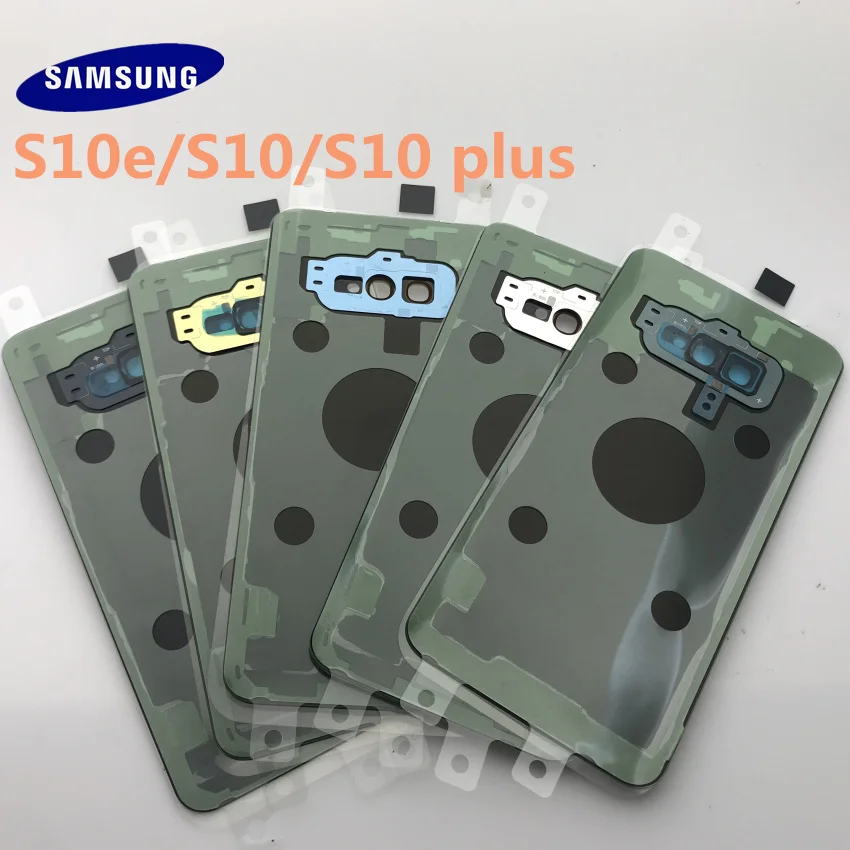 Новинка, samsung Galaxy S10 S10e S10 plus, задняя крышка для батареи, корпус для двери, запасные части для ремонта+ Крышка для камеры, стеклянная рамка для объектива