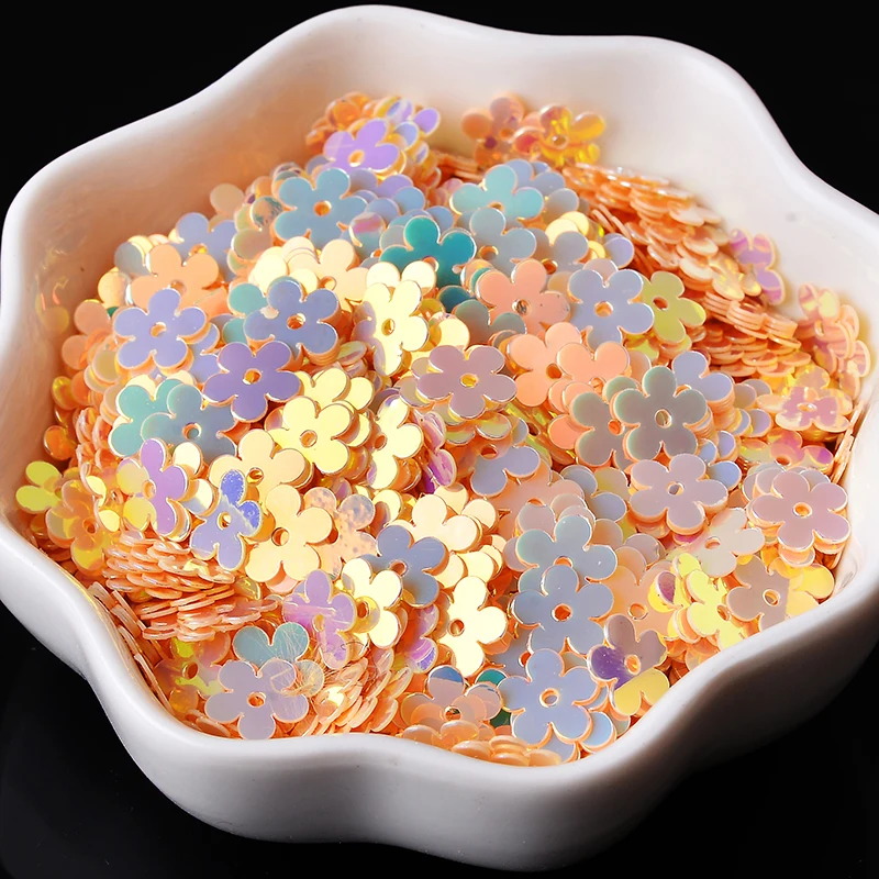 7MM Flat Plum Blossom Pvc Sequins Wedding Confetti DIY Sewing Nail Art Jewelry Party Decoration Accessories 20g(1200pcs)/Pack