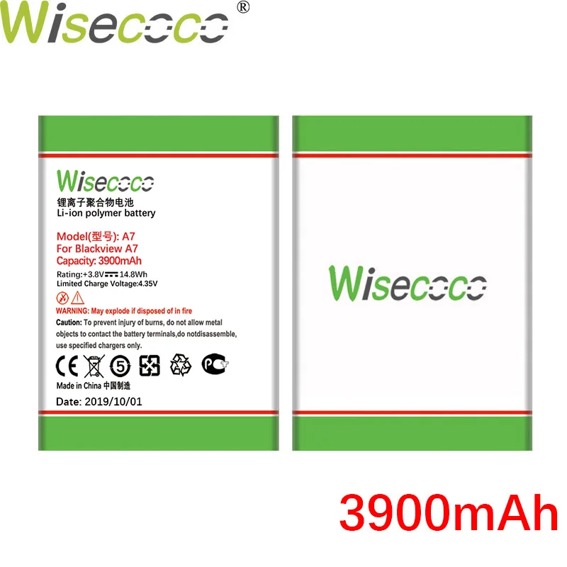 Wisecoco A7 3900 мАч аккумулятор для Blackview A7 A 7 Pro Телефон Замена батареи+ номер отслеживания