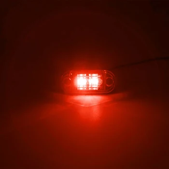 

10 Red Amber 2 LED RV Travler Lights 2.5inch Side Marker Lamp Waterproof 12-24V For Rear Tail Light Cab Lights