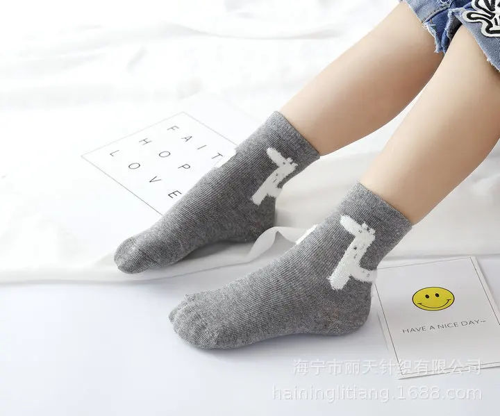 Детские хлопковые носки на весну и осень, простые детские носки с перьями из альпаки в европейском стиле, 0-12 лет