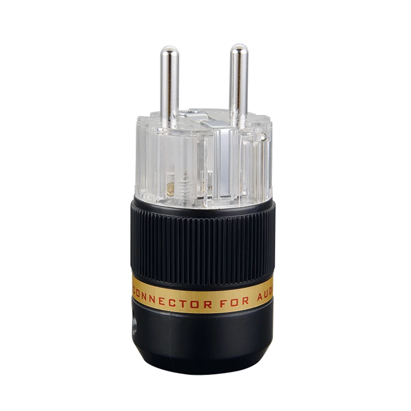 Выборг VE511R+ VF511R 99.99% чистый Медь прозрачный покрытого родием Schuko EU Hi-Fi аудио Мощность кабель Расширение адаптер штепсельной вилки