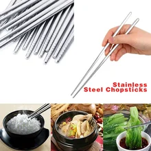 1/5 par de metal portátil pauzinhos antiderrapante aço inoxidável chop varas reutilizáveis comida varas sushi baguette utensílios de mesa ferramenta