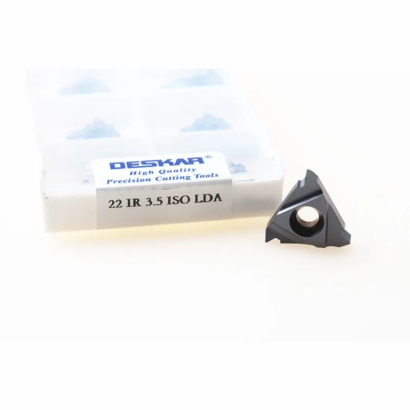 

10PCS 22ER 22IR 3.5ISO 4.0ISO 4.5ISO 5.0ISO 5.5ISO 6.0ISO LDA Lathe Carbide Threading Inserts DESKAR Turning Tools For P.M