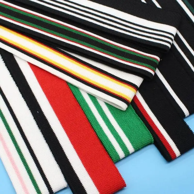 Воротник манжета полосатая ребристая трикотажная ткань эластичное полотно из полиэфира ремень DIY плоская трикотажная ткань для подола нижних швейных аксессуаров