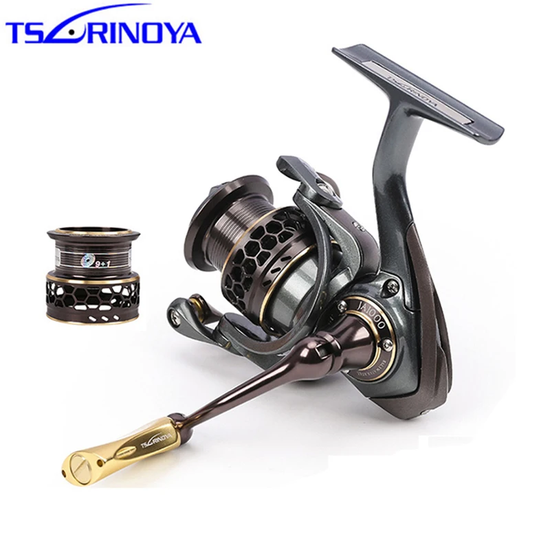 

TSURINOYA Jaguar 1000 2000 9+1BB Fishing Reel 2 Spools Carp Fishing 5.2:1 Squid Saltwater Metal Handle Reels Coil Spinning Reel