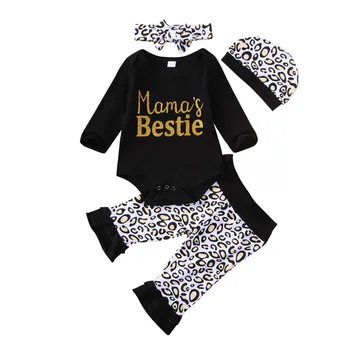 

0-18M Newborn Kid Baby Girl Clothes set Long Sleeve Body Tops T shirt Leopard Pants suit Elegant Cute Sweet Lovley Outfit