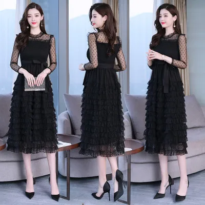 

Lace Mesh Patchwork Kids Girls Dress See Through Children Wedding Party Dress Sexy Elegant Teenager Girls Midi Long Cake Dresses