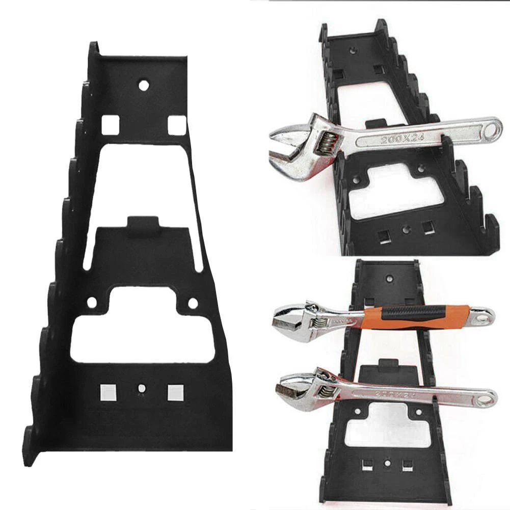 Multi-slot Wrench Sorter Holder Wall Mounted Plastic Tools Rack Stubby And Line Wrenches Organizer Workshop Multifunctional Hook best electrician tool bag