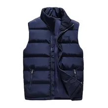 Короткий Мужской жилет Плюс Размер 6XL жилет мужской зимний теплый халекос Para Hombre Повседневная молния без рукавов парка волна жилет Homme