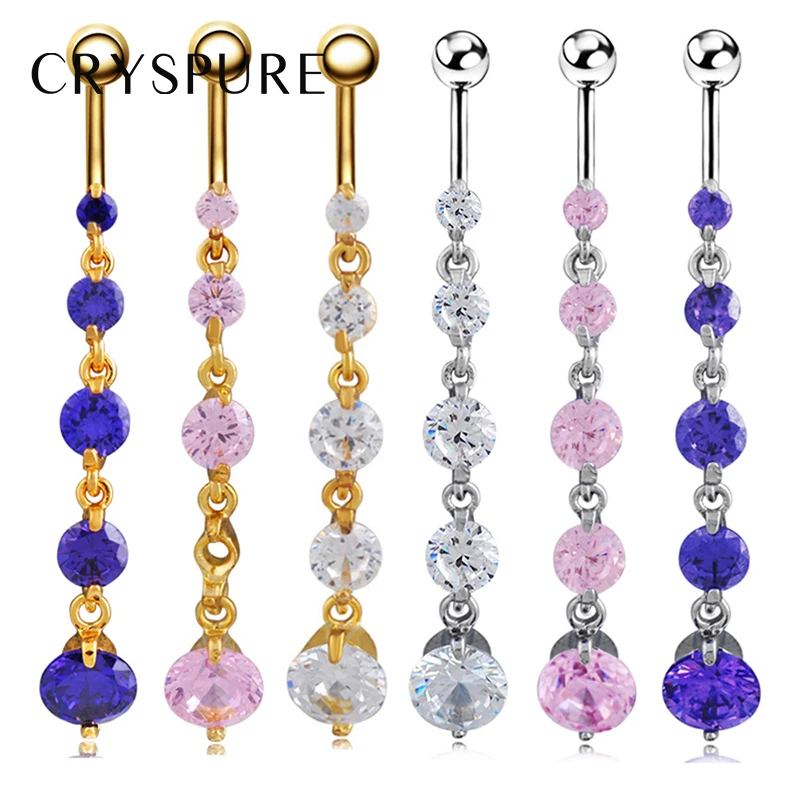 1pcs Long Pendant Stainless Steel Piercings Gold-color Navel Belly Button Rings Party Sex dangle Body Percing Jewelry Accessory | Украшения