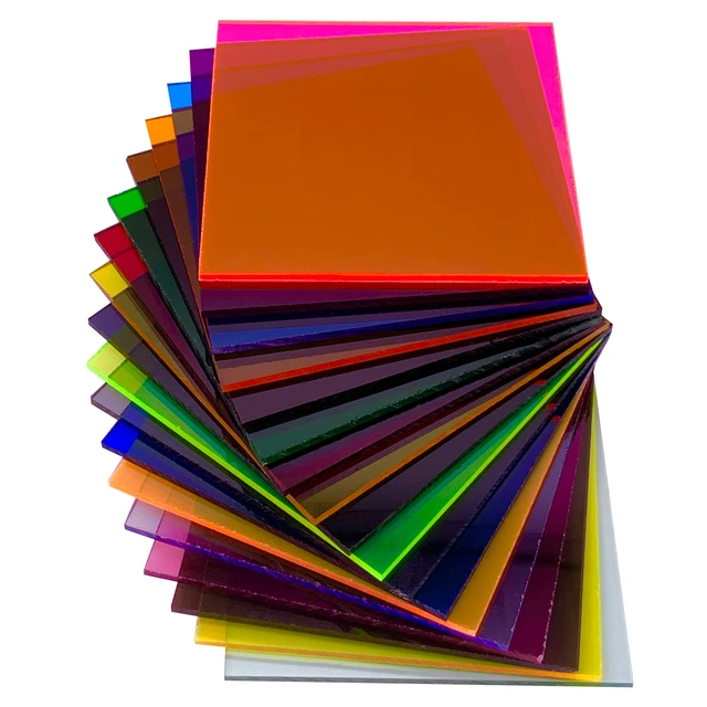 Acrylic (PMMA) Transparent/Tinted Color Sheets 3.0mm for Jewelries, Crafts,  Art Works, Decoration - 18 Colors/3 Sizes Available