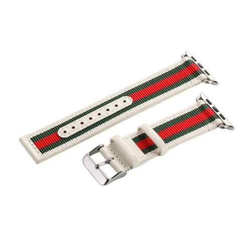 White YHNUJM нейлоновый кожаный ремешок для Apple Watch Band 4 наручный ремень браслет ремешок для часов 40 мм 44 мм iwatch Series 4 Смарт-часы - Цвет: White
