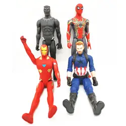 Фильм Черная пантера Железный Человек-паук Капитан Америка фигурка 28 см Коллекционная модель игрушки для детей подарок