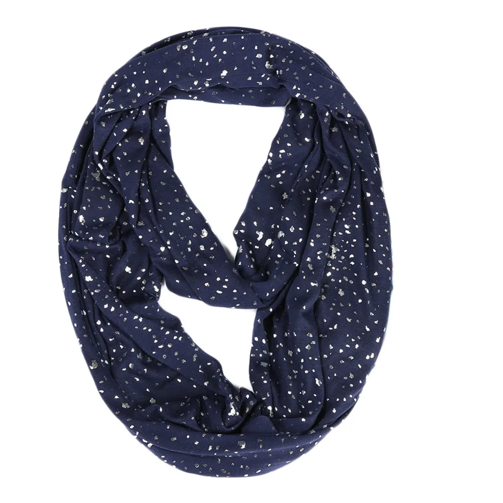 Модный зимний женский Снуд шарф с принтом и блестками на молнии, карманный шарф для хранения, женские шарфы haar sjaal# D8
