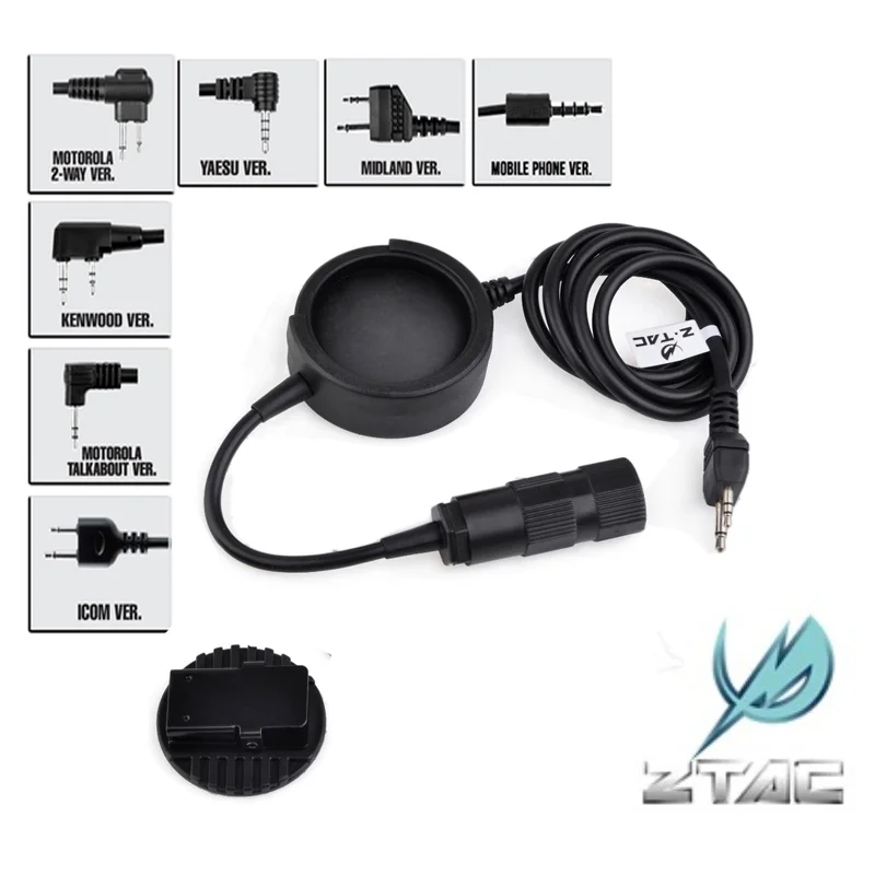 Z Cuffie Tattiche Tci Ptt Ztac Airsoft Accessori Per Cuffie Kenwood Softair Adattatore Ptt Radio Midland Militare Z138