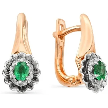 

Alcor earrings with emeralds and diamonds in red gold