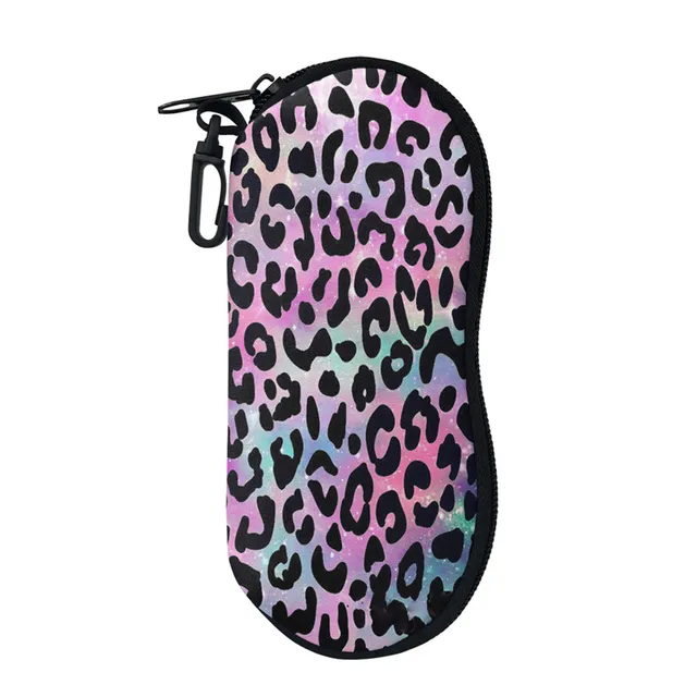 Eyewear Cases Cover Sunglasses Case for Women Animal Print Pink Leopard Glasses Box with Lanyard Zip Eyeglass Cases Accessories ZLH2886D13