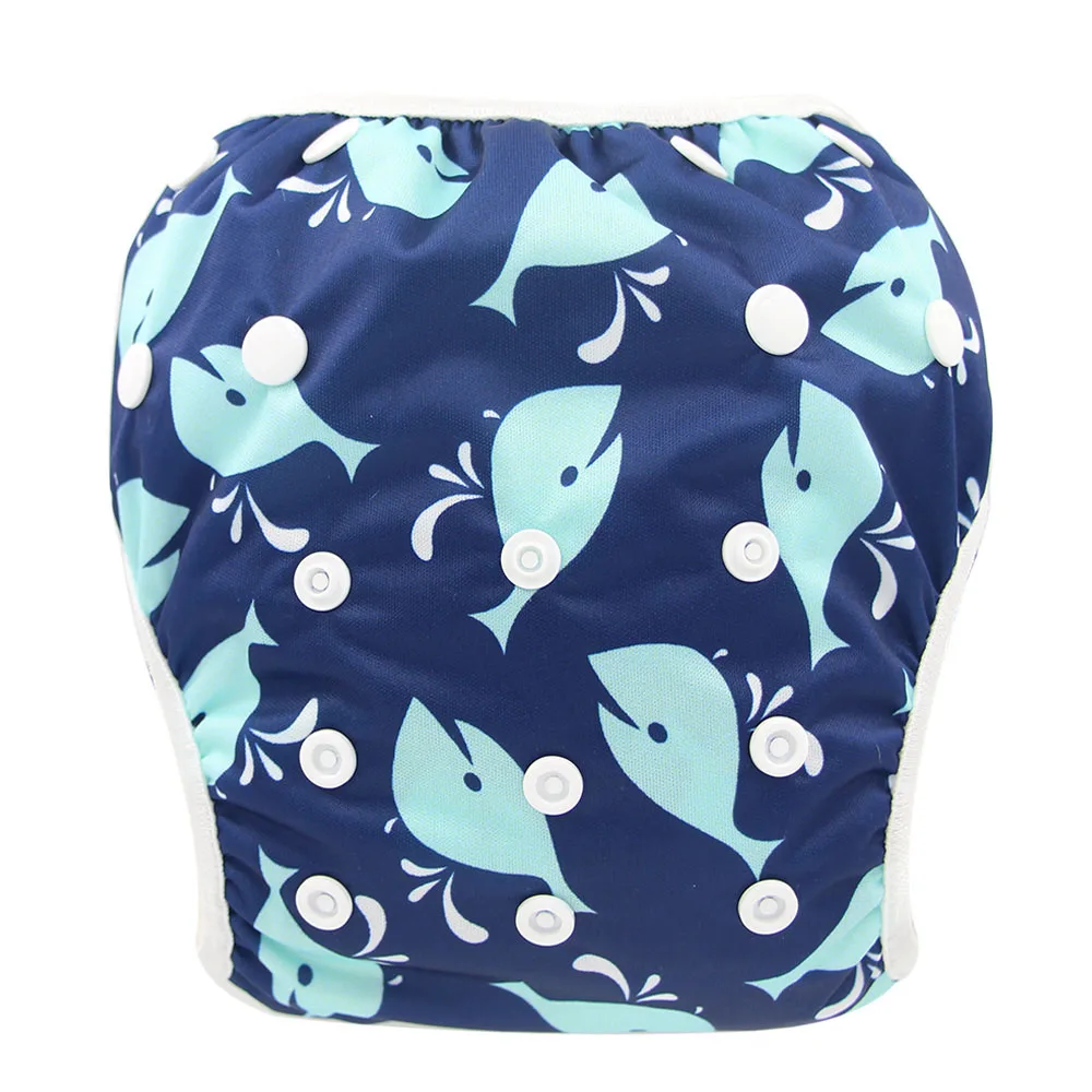 Ohbabyka/брендовые регулируемые тканевые подгузники, детские моющиеся многоразовые подгузники для плавания, подгузники с принтом животных для мальчиков и девочек, 3-15GK