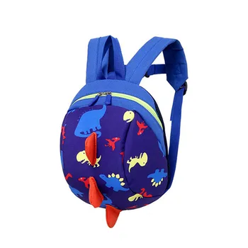 

Cute Cartoon Dinosaur Oxford Fabric Schoolbag Anti Lost Backpack Adjustable Strap Children Use Harness Zipper Closure Mesh