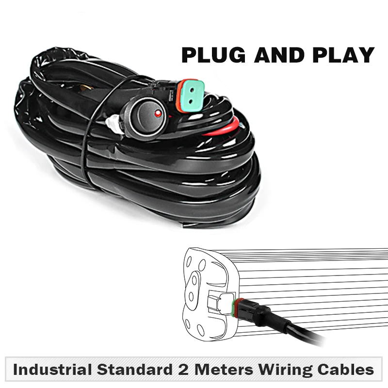 only wiring kit 6D объектив 8 14 20 27 34 40 дюймов Однорядный светодиодный светильник 4x4 внедорожный светодиодный светильник для внедорожника 4WD грузовик ATV 12 в 24 В barra Led - Цвет: only wiring kit