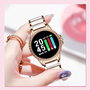 

LIGE Woman Smart Watch Waterproof Sport Fitness Tracker Heart Rate Blood Pressure for iOS Android Ceramic Strap smartwatch Women