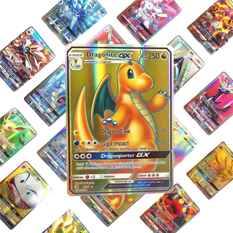 Горячая Распродажа GX EX Shining Pokemones карточные игры битва карт 25 50 100 шт торговые карты игры Детские игрушки