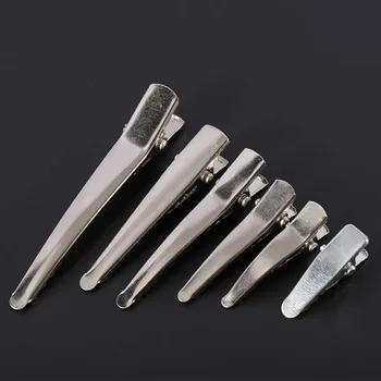 

30pcs Metal Hair Clips Single Prong Alligator Hairpin With Teeth Blank Crocodile Clamp Setting Making Base For Diy Hair Clips