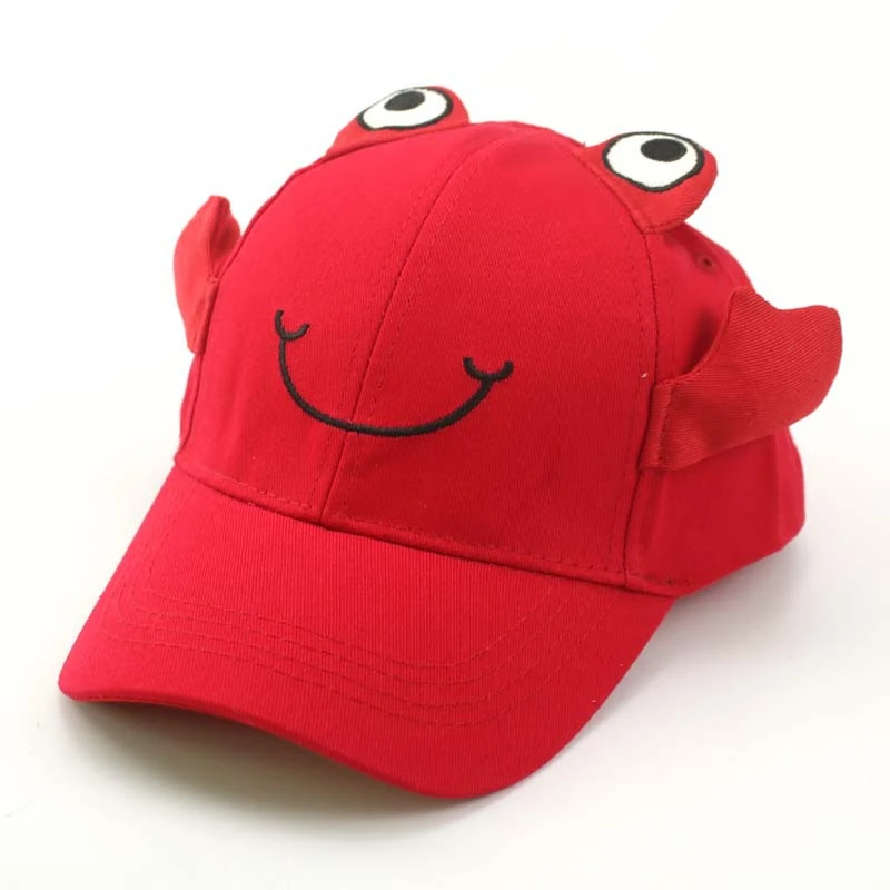 Очаровательный Краб Мультфильм gorras детей ребенка бейсбольной кепки шляпы для мальчиков и девочек хип-хоп шляпа дети snapback кепки Косплей вечерние подарки