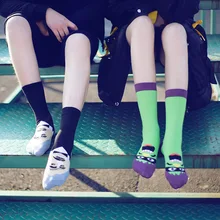 Парные хлопковые носки для мужчин и женщин, персональные прихотливые носки с мультипликационным принтом, прямые забавные женские носки, носки