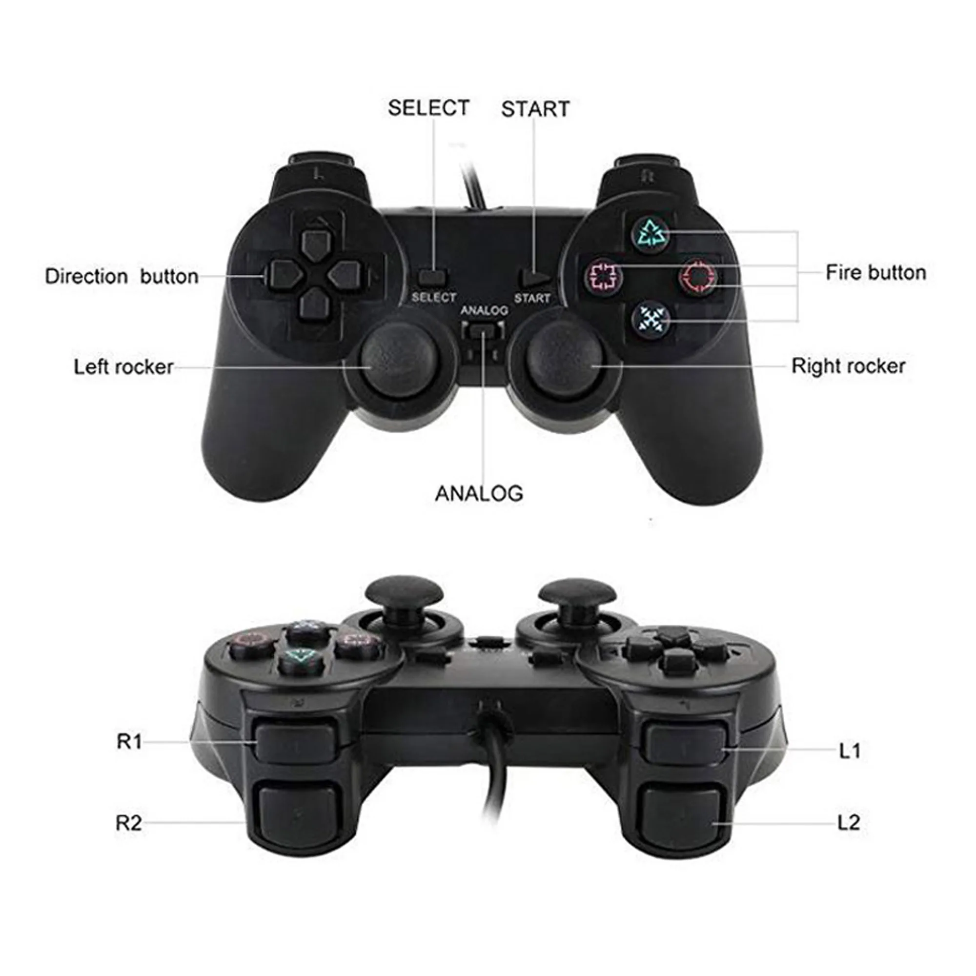  Interesting Black Gamepad pubg controller for PS1 joystick Gamepad PlayStation triggers pubg mobile