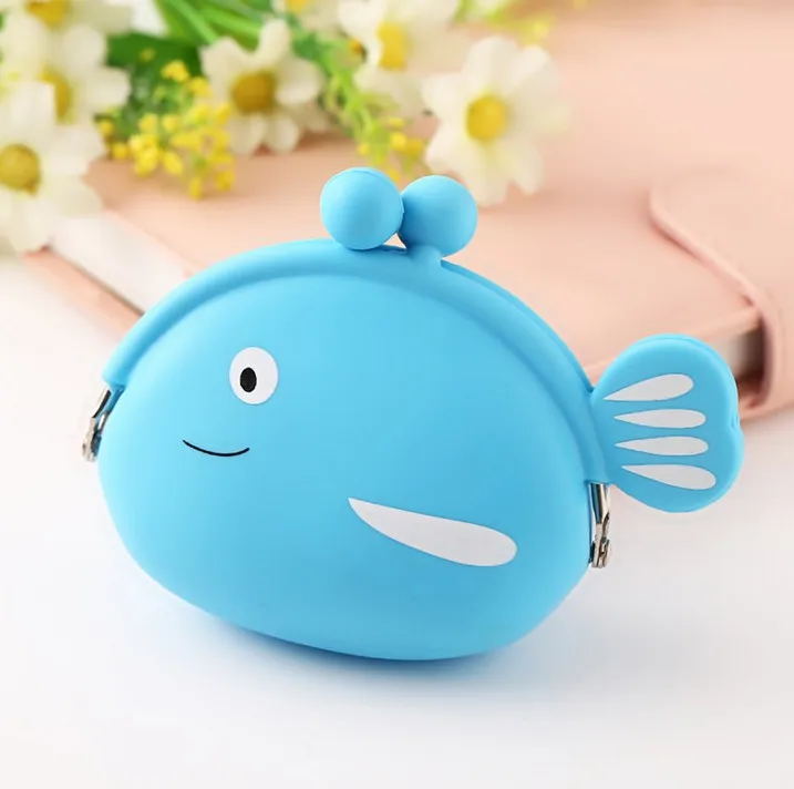 1 шт. Kawaii для девочек мини силиконовый кошелек ярких цветов для хранения мелочи и рыбы небольшое изменение Сумка для документов Для женщин ключ кошелек сумка для Для детей Подарки - Цвет: 10