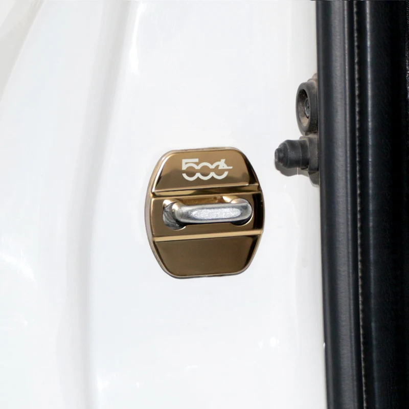 4 шт. авто эмблема защита дверного замка чехол для fiat 500L нержавеющая сталь аксессуары наклейки