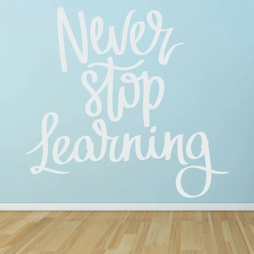 Teen Room Wall Decals Never Stop Learning School Quote Sticker Home Decoration Accessories For Living Waterproof W950 | Дом и сад