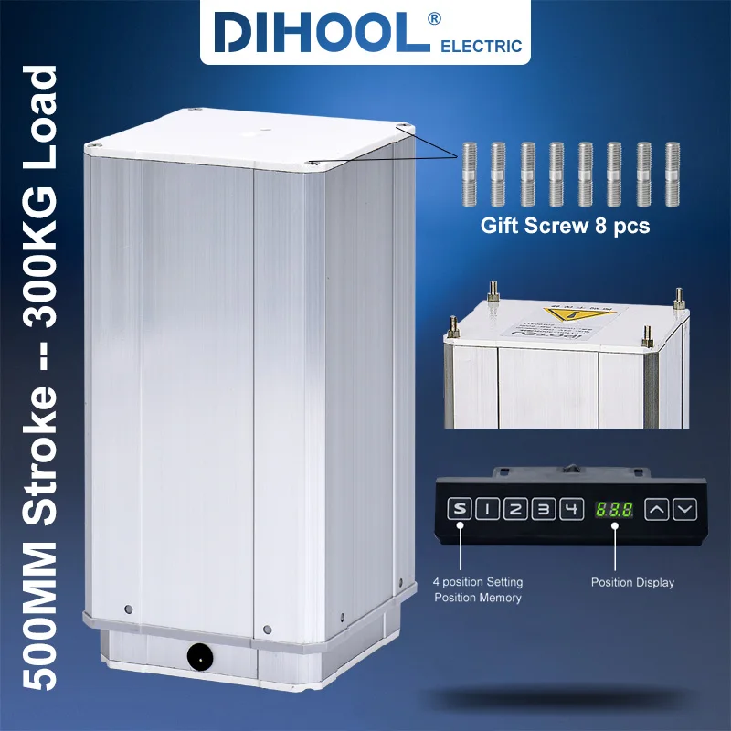 

DHLA1100 B Type Electric Lifting Column 500MM 300KG Load Equipment Telescopic Device System DC24V Lift Table Legs Laboratory