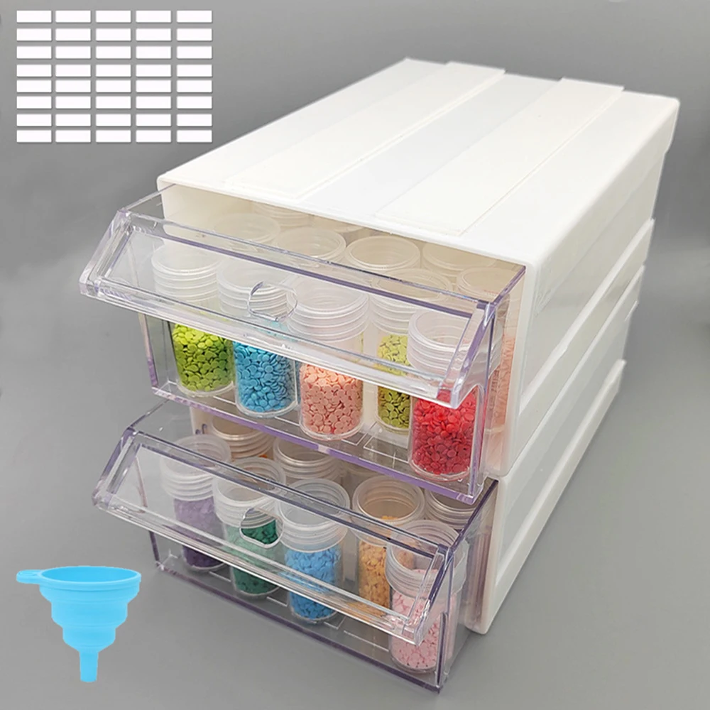 New Diamond Painting Tool Plastic Storage Box With Stickers Funnel Kits