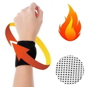 

Portable Cloth Black Weightlifting Kneepad Adjustable Wrist Band Self Heating Wristband Arm Fixed Protective Gear