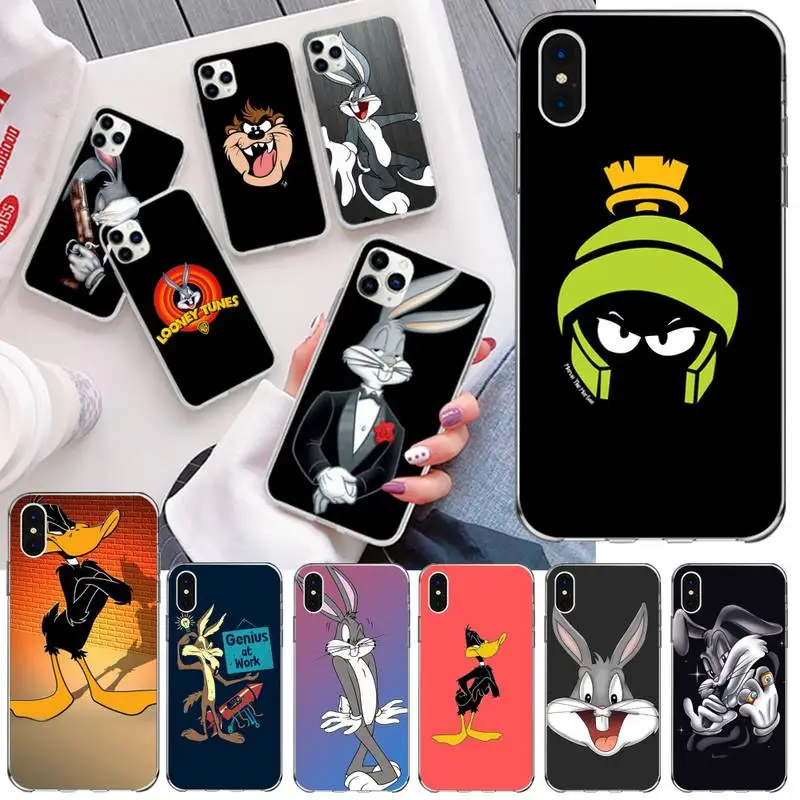 Чехол для телефона CUTEWANAN Bugs Bunny Looney черный мягкий чехол накладка iPhone 11 pro XS MAX 8 7 6 6S