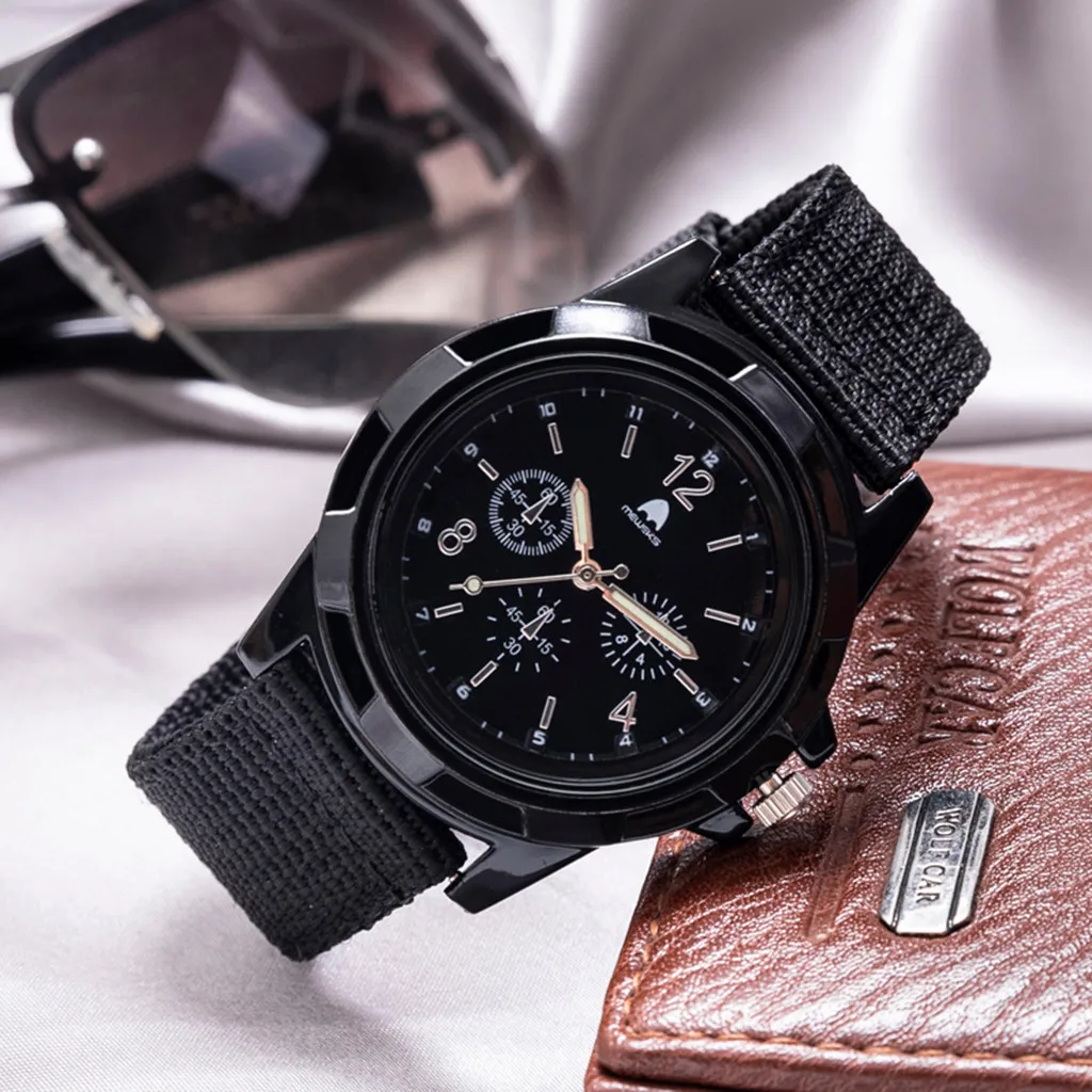

Men's Watch Outdoor Sports Quartz Movement Military Dial Nylon Strap relogio masculino montre homme 2019 relojes para hombre