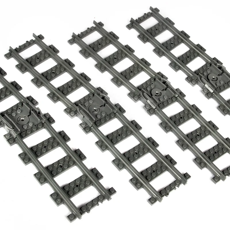 

Flexible City Compatible with legoing Trains Rails Track Railway model sets Forked Straight Curved Building Blocks