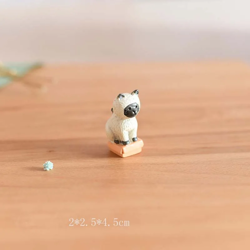 1 шт., милая Статуя Кошки, модель животного, фигурка, украшение для дома, стеклянный декор, миниатюрное ремесло, сделай сам, садовое сказочное украшение - Цвет: 6
