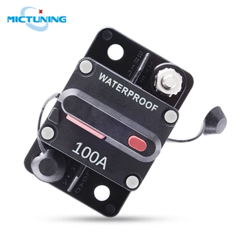 

MICTUNING 100A Car Circuit Breaker Auto Thermal Trip Inline Fuse Inverter with Manual Reset for Off-Road Trucks Trailer Boats