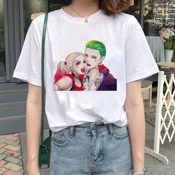 

Harley Quinn T-Shirt 2020New Women's Harajuku The Joker Shirt Graphic Tees Women Casual T-shirt Fashion Tops Cool Female T-shirt