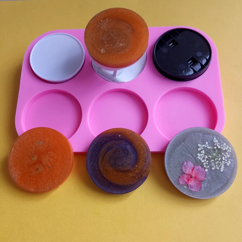 2 Pieces Mould 6-Cavity Phone Silicone Mould Socket 12 Pieces Cellphone Socket Collapsible Phone Grip Holder