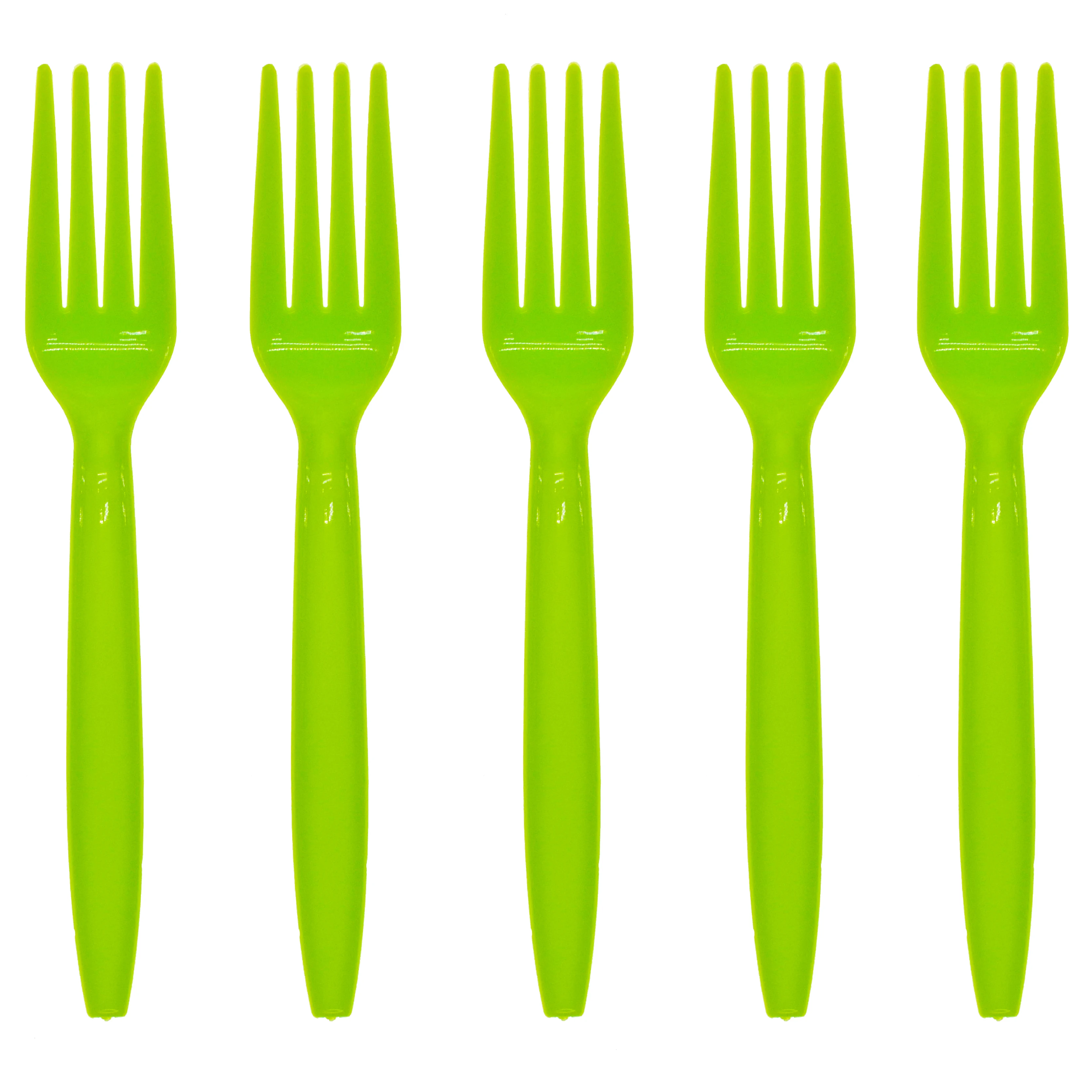 10pcs green forks