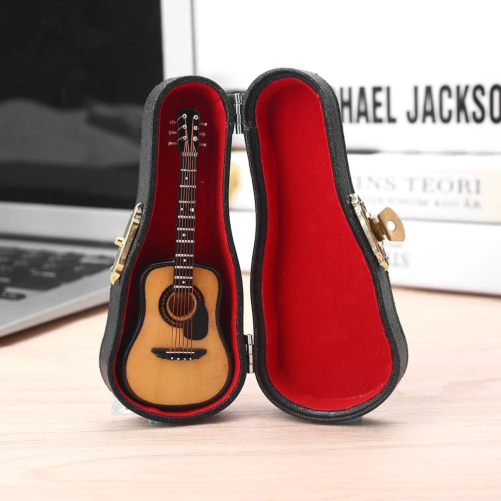 Guitar Model Table Decor Office Ornament Wooden 3 Color Mini Exquisite Creative Cafe Decoration Handicrafts Craft Art Gift