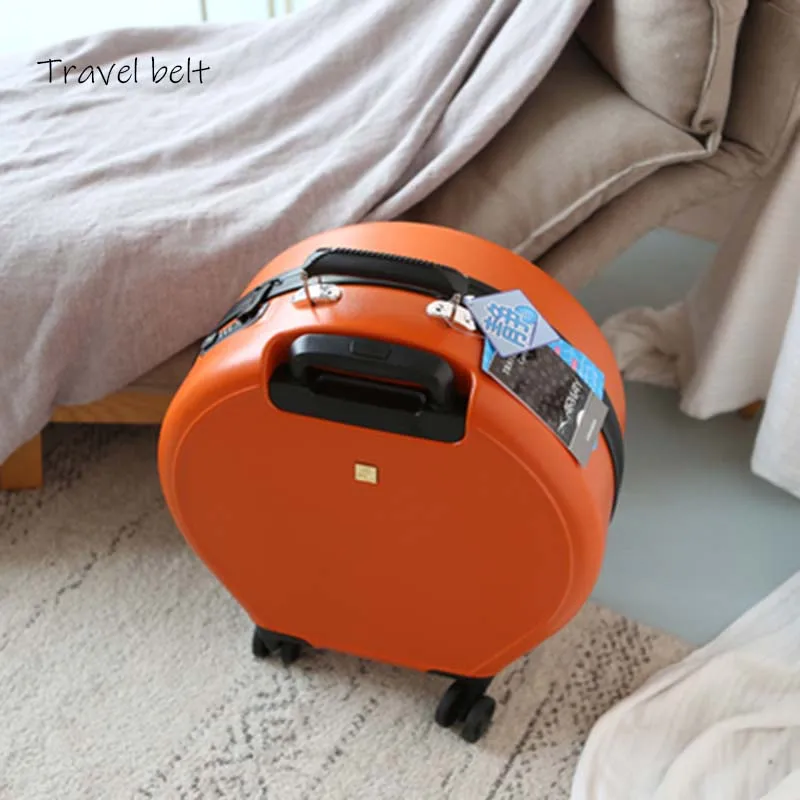 orange Модные женские круглые Сумки на колёсиках, 20 дюймов, высокая емкость, пароль, кабина, чемодан, колеса, дорожные сумки - Цвет: orange