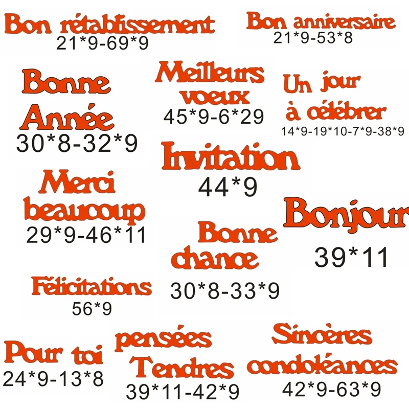 

Various Special French Word Phrase Metal Cutting Dies Stencil For DIY Scrapbooking Embossing Paper Cards Making 2019 New