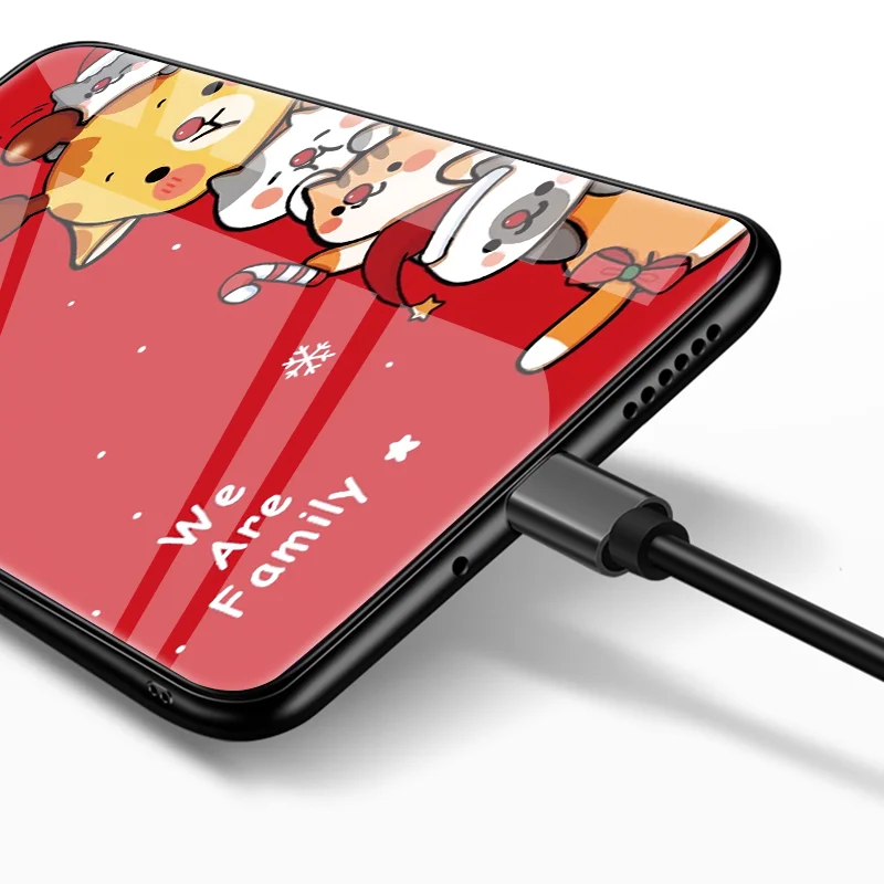 Чехол для телефона из закаленного стекла с Рождеством Xiaomi Redmi Note 7 Pro 6 5 4X K20 7A S2 6A Plus