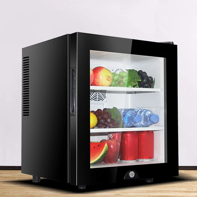 20L Hotel Room Refrigerator Mini Transparent Vertical Display Refrigerator  Silent Small Fridge with Freezer 8-15 Celsius Degree